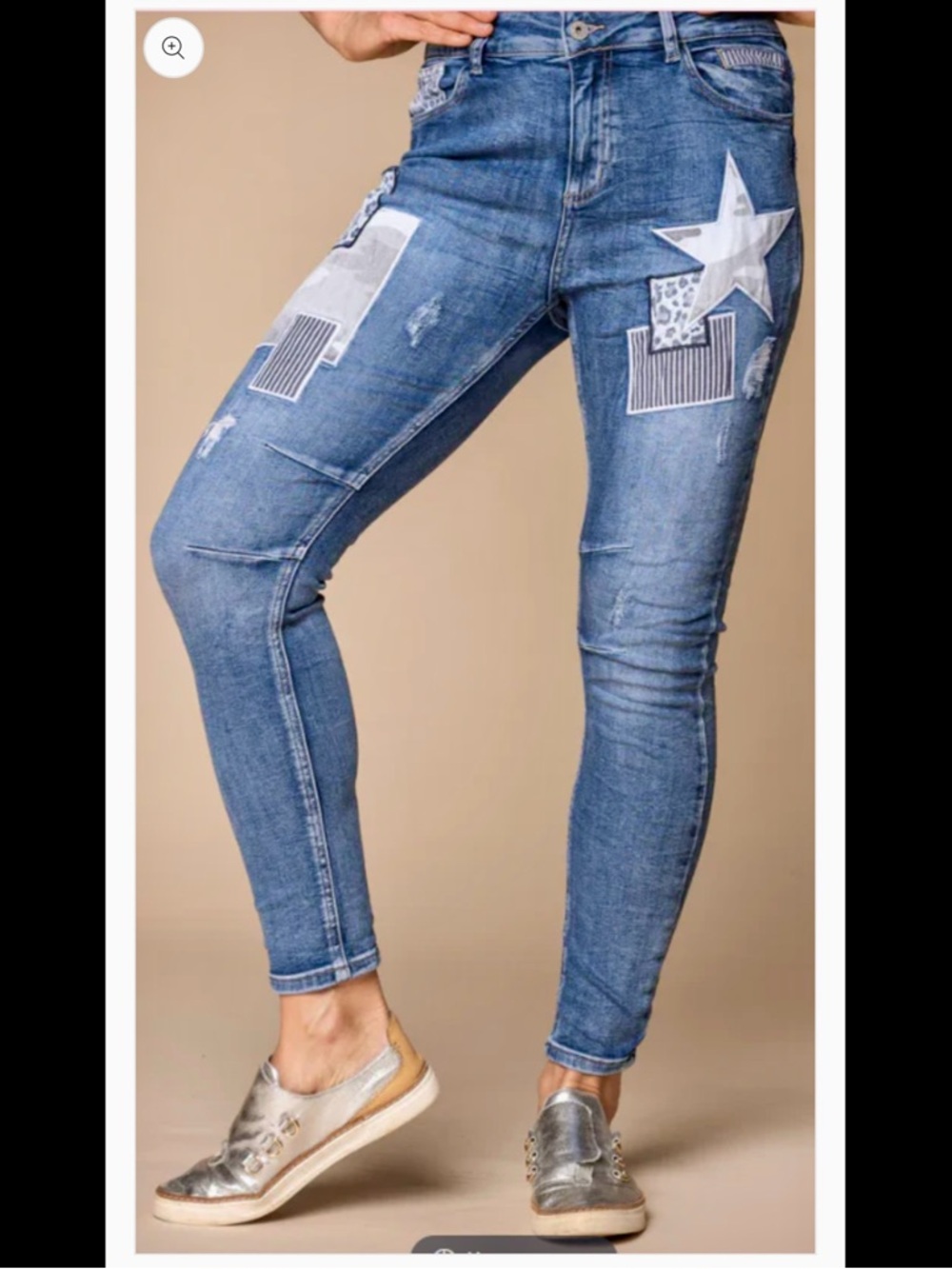 NYDJ Blue Star Patch Skinny Jeans Midrise M regular